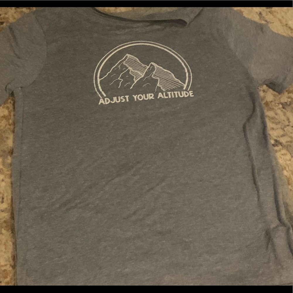 Girls Size 16 Adjust Your Altitude blue tee